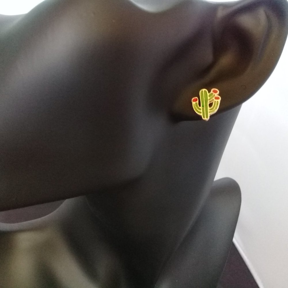Tiny Cactus Earrings - image 3